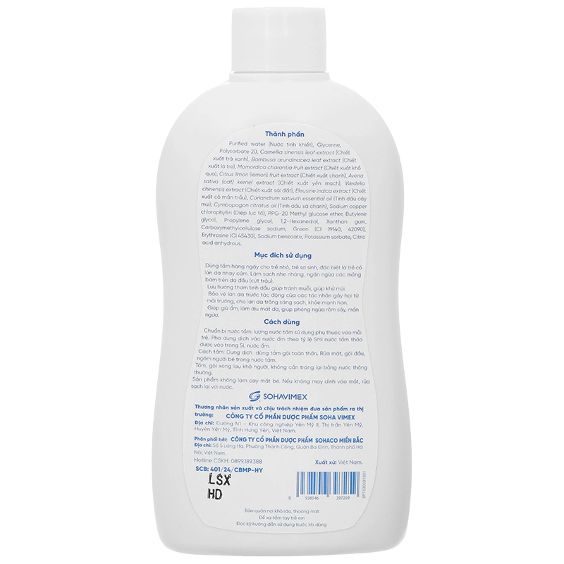 Nước tắm thảo dược Sachi hương tràm, giúp ngăn rôm sảy chai 250ml - 27
